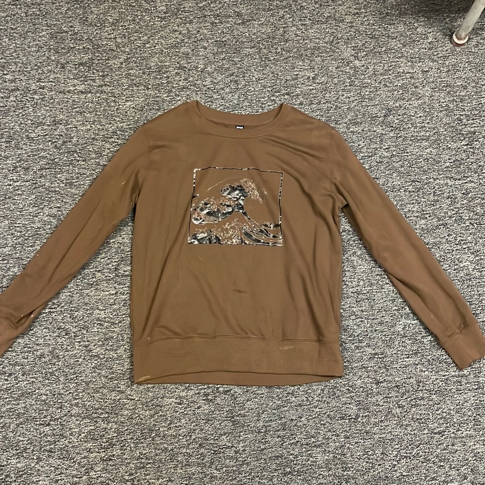 Brown, Ocean aesthetic image, medium, sweater, new condition